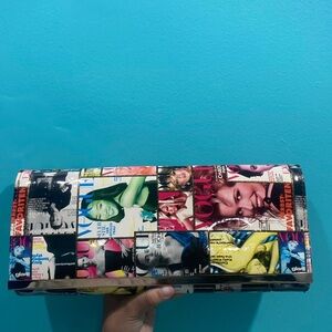 Vintage Vogue Magazine Print Clutch With Chain Strap